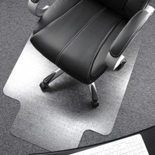 Chairmat, Low/Med Pile, Lip 10"x25", 48"x53", Clear