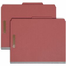 Classification Folder, 2 Div., 2" Exp., 2/5 Cut, Ltr, 10/BX, RD