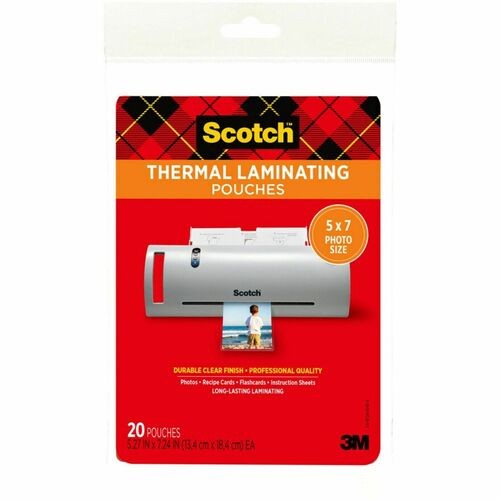 LAMINATING POUCHES, 5 MIL, 5" X 7", GLOSS CLEAR, 20/PACK