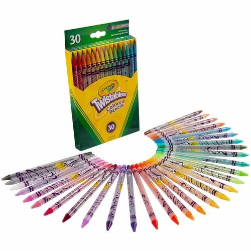 Twistables Colored Pencils, 2 mm, 2B, Assorted Lead and Barrel Colors, 30/Pack