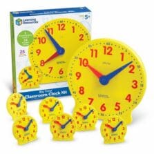 Classroom Learning Clock Kit, GR PreK-4, 25 Pcs, Multi
