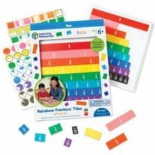 Rainbow Fraction Tiles with Tray, Grades 1 to 3, 54 Pieces