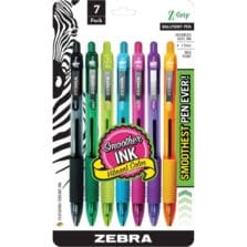 Ballpoint Pen, Retractable, 1.0mm Pt, 7/PK, Assorted