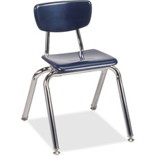 Stack Chairs, 14"H Seat, 16-1/2"x17-1/4"x25-3/4", 4/CT, Navy