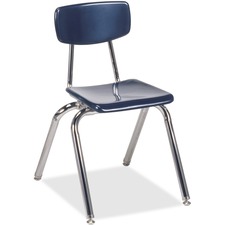 Stack Chairs, 16"H Seat, 4/CT, 18-3/4"x21-1/2"x30-1/2", Navy