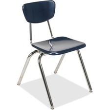 Stack Chairs, 18"H Seat, 18-3/4"x21-1/2"x30-1/2", 4/CT, Navy