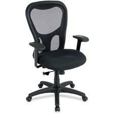 Chair, HighBack, Synchro, FabricSeat, 26"x24"x44-1/2", BK