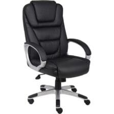 Chair, Executive, HighBack, LeatherPlus, 27"x28"x45", BK
