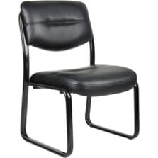 Chair, Guest, No Arms, Leather, 23"x24-1/2"x34-1/2", BK
