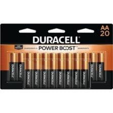 Batteries, AA, Coppertop, Alkaline, 20/PK, Gold/Black