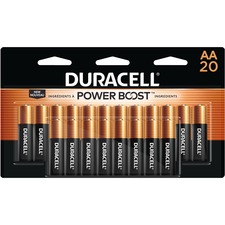 Batteries, AA, Coppertop, Alkaline, 20/PK, Gold/Black