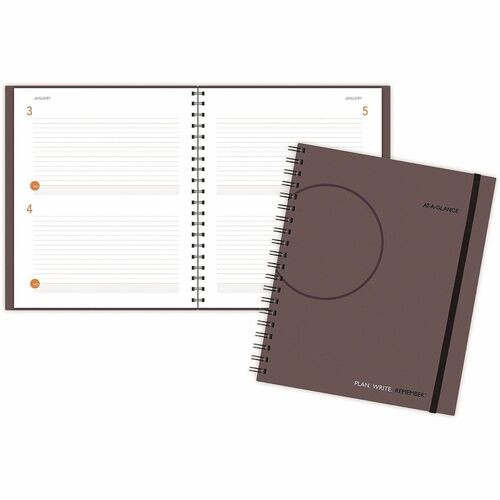 Planning Notebook, 12 Mth Jan-Dec , Wire, 2DPP, 8-1/2"x11", GY