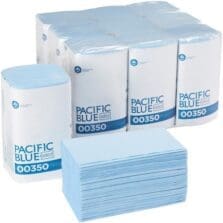 Windshield Towel, 2-Ply, Singlefold, 250 Sht/PK, 9/CT, Blue