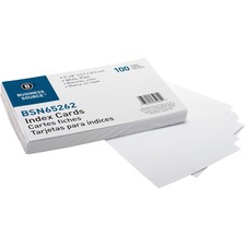Index Cards, Plain, 90lb., 5"x8", 100/PK, White