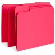 File Folder, 1-Ply, 1/3 Cut Assorted Tabs, Letter, 100/BX, RD