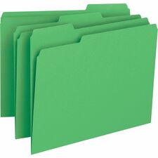 File Folder, 11pt, 1/3 Cut Assorted Tabs, Letter, 100/BX, GN