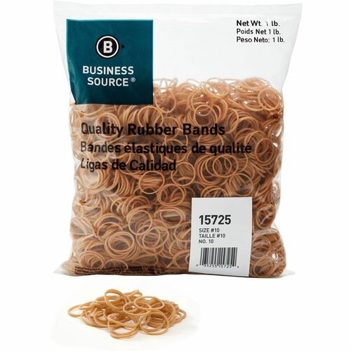 Rubber Bands, Size 10, 1 lb./BG, 1-1/4"x1/16", Natural Crepe