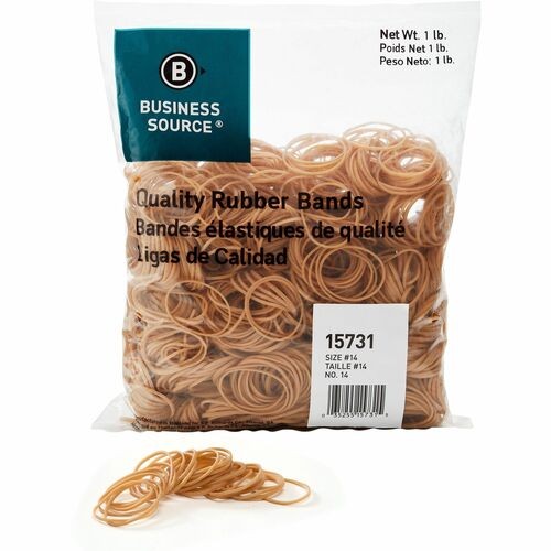Rubber Bands, Size 14, 1 lb./BG, 2"x1/16", Natural Crepe