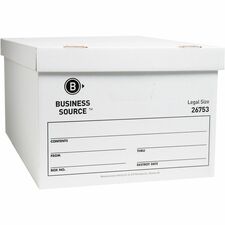Storage Boxes, Legal, 500 lb, 15"x24"x10", 12/CT, White