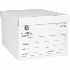 Storage Boxes, Ltr/Legal, 650 lb, 12"x15"x10", 12/CT, White