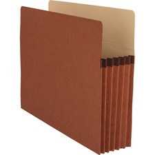 File Pockets, 5-1/4" Exp., Letter, 10/BX, Redrope