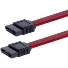 1 ft SATA Data Transfer Cable for Hard Drive, Server, Storage System - First End: 1 x 7-pin SATA 3.0 - Male - Second End: 1 x 7-pin SATA 3.0 - Male - 6 Gbit/s - Plenum - 26 AWG - Red - 1 Each