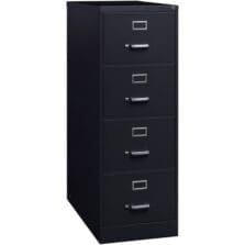 Vertical File, 4-Drawer, Legal, 18"x26-1/2"x52", Black