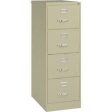 Vertical File, 4-Drawer, Legal, 18"x26-1/2"x52", Putty