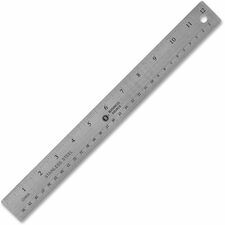 Stainless Steel Ruler, 12" L, Nonskid, Silver