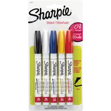 Sharpie Paint Marker, Oil-Based, Fine, 5/PK, AST