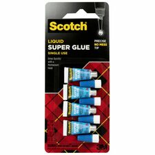 Super Glue, Single Use, Pointed Tip, .07oz., 4/PK, Clear