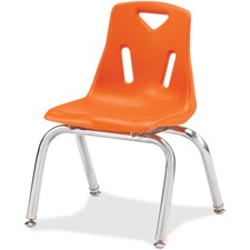 Stacking Chair, w/Chrome Legs, 18"H Seat, Orange