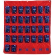 Multi-Use Storage Pocket Chart, 35 Pockets, 13 x 18, Red