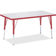 Rectangle Activity Table, 24"x36"x15"-24" H, Red