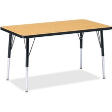Activity Table, Rectangle, 24"-31"x24"x36", Oak/Black
