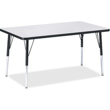 Activity Table, Rect., A-height 24"-31", 30"x48", GY/BK Edge