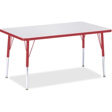 Activity Table, Rect., A-height 24"-31", 30"x48", GY/RD Edge