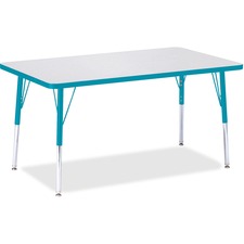 Activity Table, Rect., A-height 24"-31", 30"x48", GY/Teal Edge