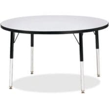 Activity Table, 42" Round, E Height, 15"-24", GY/Black Edge