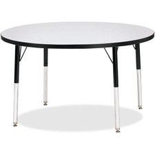 Activity Table, 42" Round, E Height, 15"-24", GY/Black Edge