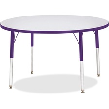 Activity Table, 42" Round, E Height, 15"-24", GY/Purple Edge