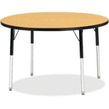 Activity Table, Round, 24"-31"x42", Oak/Black