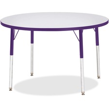 Activity Table, 42" Round, Adult Ht 24"-31", GY/Purple Edge