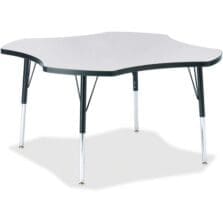 Activity Table, Four-Leaf, 15"-24"x48", Black