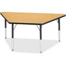 Activity Table, Trapezoid, 15"-24"x30"x60", Oak/Black