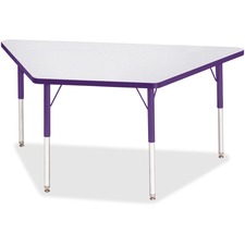 Activity Table, Trapezoid, 24"-31"x30"x60, GY/Purple Edge