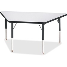 Activity Table, Trapezoid, 15"-24"x24"x48", GY/Black Edge