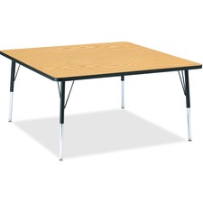 Activity Table, Square, 24"-31"x48"x48", Oak/Black