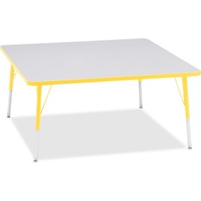 Activity Table, Square, 24"-13"x48"x48", Yellow