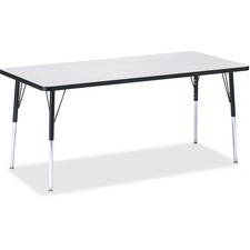 Activity Table, Rect., A-height 24"-31", 30"x72", GY/BK Edge